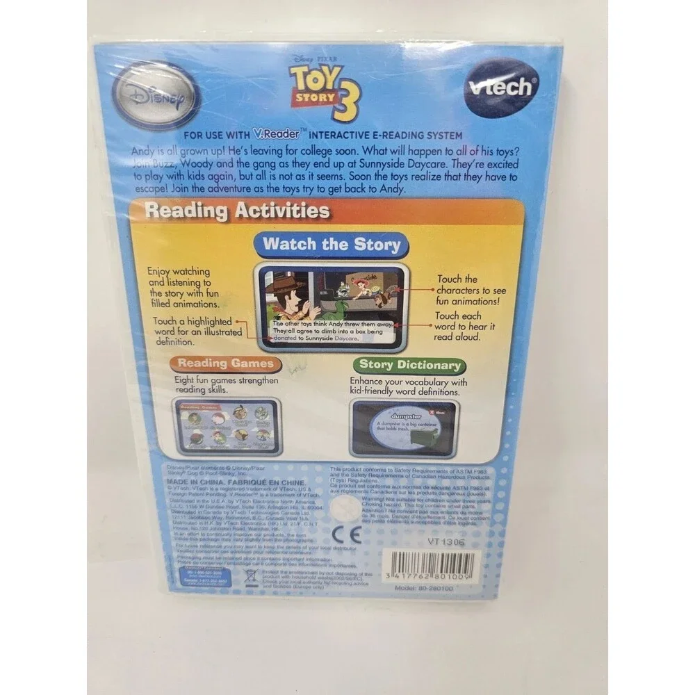 VTech V.Reader Toy Story 3 Interactive E-Reading System Cartridge New Sealed